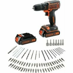 BLACK & DECKER Perceuse-Visseuse Sans Fil 18V Dans Malette Avec 2 Batteries 1,5 Ah Et Chargeur + 80 Accessoires BLACK+DECKER BDCDC18BAFC-QW -FAVEX Soldes Boutique 13949975 3