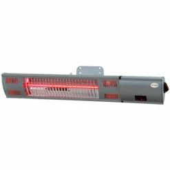 Favex - Barrette Chauffante Alba - Extérieur - Structure Acier - 4 M² - Télécommande - Support Adaptable 25 à 40 Cm - 60 X 10 X 12 Cm - Gris