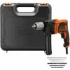 BLACK & DECKER BEH850K-QS Perceuse à Percussion Filaire - 850W - 54 400 Cps/min - 6 Accessoires - Livrée En Coffret