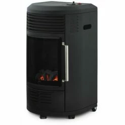 Favex - Chauffage D'appoint à Gaz Volga - Infrableu Effet Feu De Cheminée - 6 Puissances De Chauffe Thermostat - Jusqu'à 40 M2 - Noir - Noir