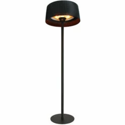 Favex - Parasol Chauffant électrique Sirmione Noir- Extérieur - 3 Puissances De Chauffe - Économique - 60 X 60 X 215 Cm - Noir