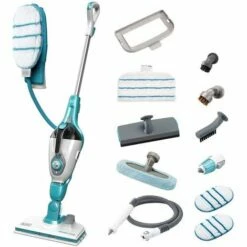 BLACK & DECKER BLACK+DECKER Balai Vapeur 1300W Multifonctions Avec Gant Steamitt Et 12 Accessoires