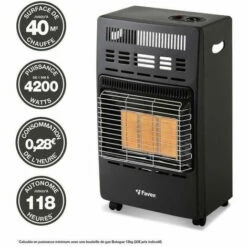 FAVEX Chauffage D'appoint Infrarouge Au Gaz Butane KERN - Allumage Par Piezo - Surface De Chauffe Jusqu'a 40 M² - 3 Niveaux De Puissa -FAVEX Soldes Boutique 81190940 4